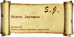 Stern Jeromos névjegykártya